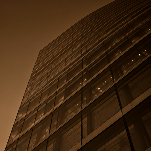 A modern glass and steel skyscraper